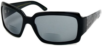 Angle of The Chandra Bifocal Reading Sunglasses in Black/White Zebra with Smoke Lenses, Women's and Men's  