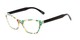 Angle of The Painter in Green/Blue Print with Black, Women's Cat Eye Reading Glasses