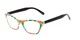 Angle of The Painter in Blue/Orange Print with Black, Women's Cat Eye Reading Glasses