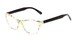 Angle of The Painter in White/Green Print with Black, Women's Cat Eye Reading Glasses