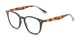Angle of The Calloway in Black/Tortoise, Women's and Men's Retro Square Reading Glasses
