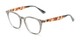Angle of The Calloway in Grey/Tortoise, Women's and Men's Retro Square Reading Glasses