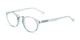 Angle of The Soren in Clear Blue, Women's and Men's Round Reading Glasses