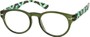 Angle of The Florence in Green Multi, Women's and Men's Round Reading Glasses