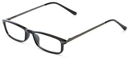 Angle of The Leading Lady in Black/Grey, Women's and Men's Rectangle Reading Glasses