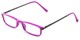 Angle of The Leading Lady in Pink/Grey, Women's and Men's Rectangle Reading Glasses