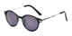 Angle of The Geller Reading Sunglasses in Black/Silver with Smoke, Women's and Men's Round Reading Sunglasses