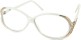 Angle of The Ruthie in White, Women's Round Reading Glasses