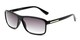 Angle of The Rufus Reading Sunglasses in Matte Black with Smoke, Women's and Men's Rectangle Reading Sunglasses