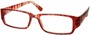 Angle of The Drexel in Red Stripe, Women's and Men's Rectangle Reading Glasses
