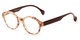 Angle of The Quincy in Brown Tortoise/Brown Temples, Women's and Men's Round Reading Glasses