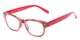Angle of The Athena in Red, Women's Retro Square Reading Glasses