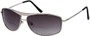 Angle of The Melbourne Bifocal Reading Sunglasses in Glossy Silver with Dark Smoke Lenses, Women's and Men's Aviator Reading Sunglasses