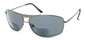 Angle of The Melbourne Bifocal Reading Sunglasses in Glossy Grey with Blue Lenses, Women's and Men's Aviator Reading Sunglasses