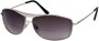 Angle of The Melbourne Bifocal Reading Sunglasses in Matte Silver with Dark Smoke Lenses, Women's and Men's Aviator Reading Sunglasses