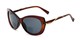 Angle of The Wink Bifocal Reading Sunglasses in Brown with Smoke, Women's Cat Eye Reading Sunglasses