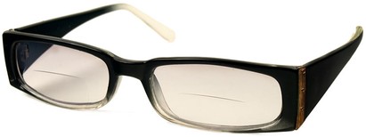 Angle of The Ferguson Tinted Bifocal in Black and Clear, Women's and Men's Rectangle Reading Sunglasses