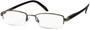 Angle of The Hemingway in Grey/Black, Women's and Men's Rectangle Reading Glasses