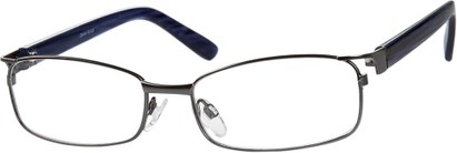 Angle of The Orwell in Grey/Blue Stripe, Women's and Men's Rectangle Reading Glasses