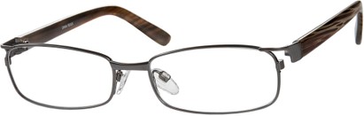 Angle of The Orwell in Grey/Brown Stripe, Women's and Men's Rectangle Reading Glasses