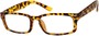 Angle of The Auckland in Tan Tortoise, Women's and Men's Rectangle Reading Glasses