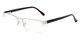 Angle of The Asher in Silver/Black, Women's and Men's Rectangle Reading Glasses