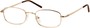 Angle of The Blake in Gold, Women's and Men's Rectangle Reading Glasses