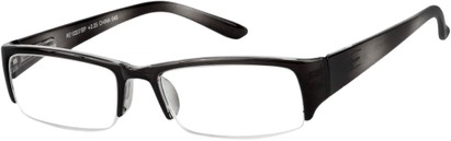 Angle of The New Orleans in Black Fade, Women's and Men's Browline Reading Glasses