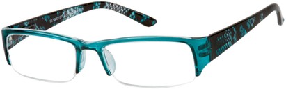 Angle of The New Orleans in Blue Snake, Women's and Men's Browline Reading Glasses