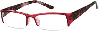 Angle of The New Orleans in Red Snake, Women's and Men's Browline Reading Glasses