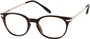 Angle of The Portofino in Black/Brown with Gold, Women's and Men's Round Reading Glasses