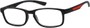 Angle of The Anthony in Black/Red, Men's Rectangle Reading Glasses