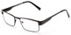 Angle of The Hugh in Black, Women's and Men's Browline Reading Glasses