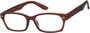 Angle of The Plymouth in Brown, Women's and Men's Rectangle Reading Glasses