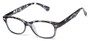 Angle of The Harmon in Black Stripe/Grey, Women's and Men's Retro Square Reading Glasses