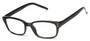 Angle of The Larson in Black, Women's and Men's Rectangle Reading Glasses
