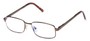 Angle of The Benedict Computer Reader in Bronze, Women's and Men's Rectangle Reading Glasses