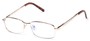 Angle of The Benedict Computer Reader in Light Gold, Women's and Men's Rectangle Reading Glasses
