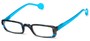 Angle of The Dylan in Blue Tortoise/Aqua, Women's and Men's Rectangle Reading Glasses