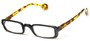 Angle of The Dylan in Black/Tortoise, Women's and Men's Rectangle Reading Glasses