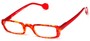 Angle of The Dylan in Red Tortoise/Red, Women's and Men's Rectangle Reading Glasses