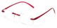 Angle of The Mozart in Red, Women's and Men's Rectangle Reading Glasses
