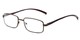 Angle of The Damien in Bronze, Women's and Men's Rectangle Reading Glasses