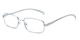 Angle of The Damien in Silver, Women's and Men's Rectangle Reading Glasses