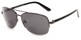 Angle of The Noble Bifocal Reading Sunglasses in Grey/Black with Smoke, Women's and Men's Aviator Reading Sunglasses