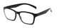 Angle of The Huggins in Black, Women's and Men's Retro Square Reading Glasses