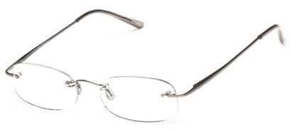 Angle of The Carmichael in Grey, Women's and Men's Rectangle Reading Glasses