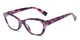 Angle of The Brinley in Purple Pattern, Women's Cat Eye Reading Glasses