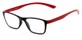 Angle of The Somerset Flexible Reader in Black/Red, Women's and Men's Retro Square Reading Glasses