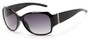 Angle of The Bali Bifocal Reading Sunglasses in Black with Smoke, Women's Square Reading Sunglasses